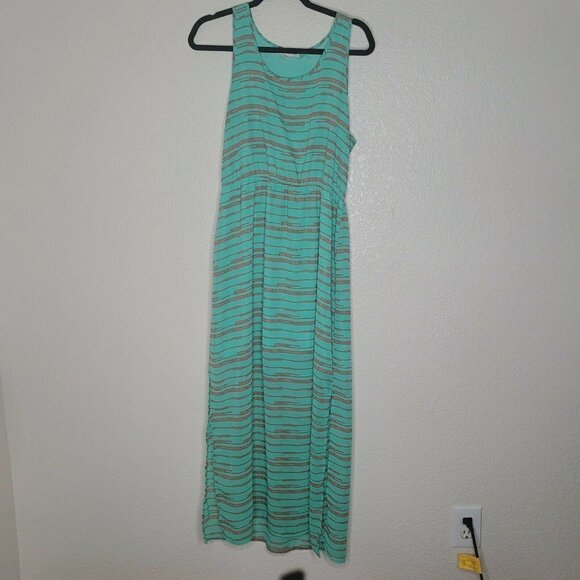 Olive & Oak Mint Green Printed Racerback Maxi Dress Size Medium - Picture 4 of 9